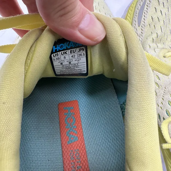 Hoka Womens size 9.5 B Clifton 8 Yellow Running Sneakers 1119394 - Image 9