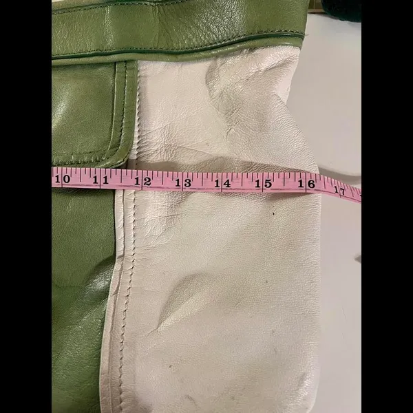Kate Spade Green and White Leather Handbag - Image 8