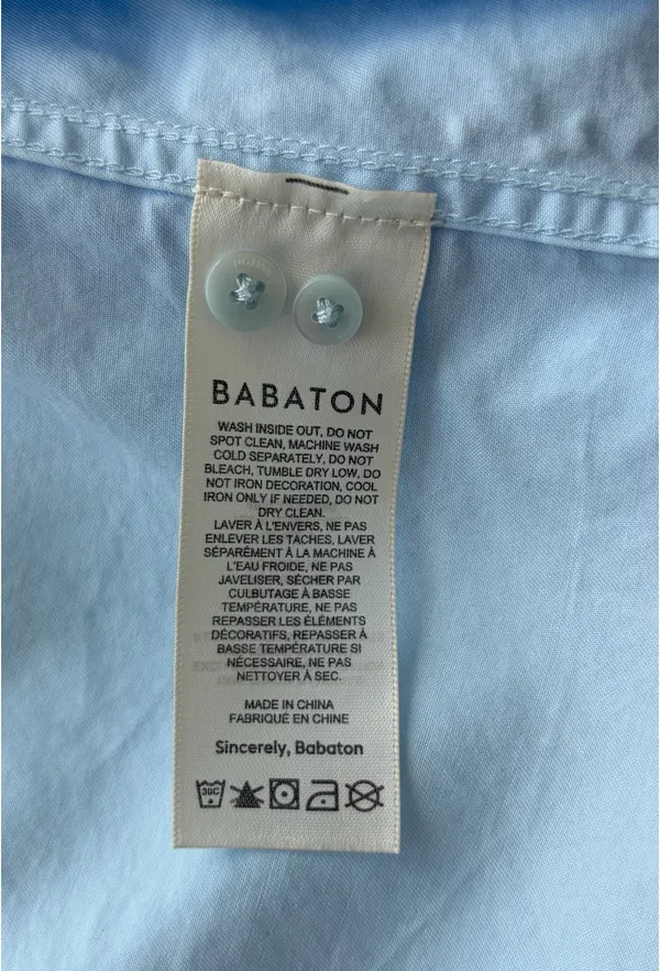 Aritzia Babaton Women’s Utility Shirt Vintage Villa Blue Size Medium - Image 5