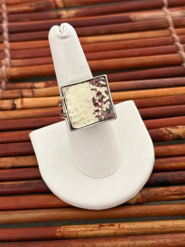 Silpada Square Hammered Sterling Silver Ring 7.5 - Image 3
