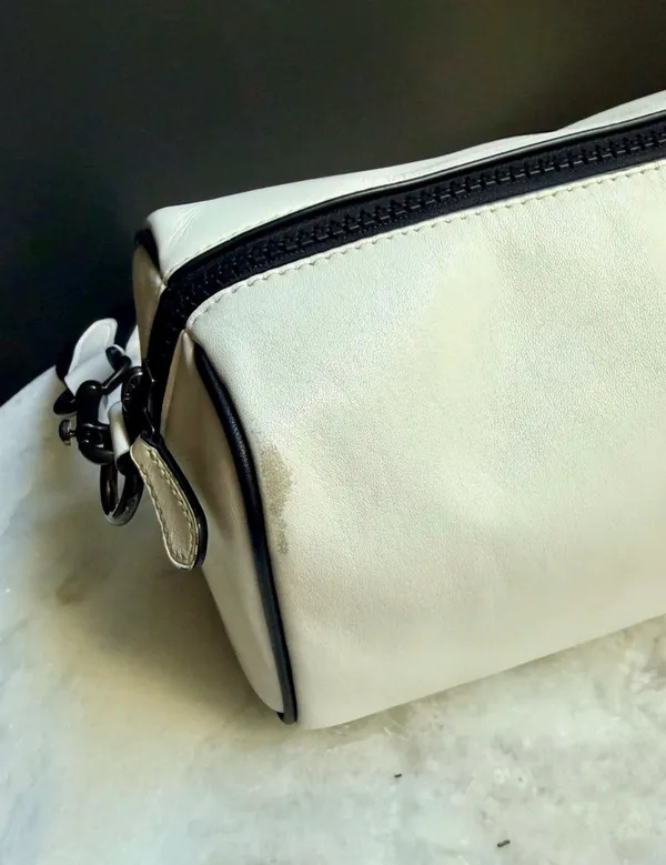 Coach Axel Crossbody Bag Leather Chalk White Gunmetal Graphic Stamp CJ818 - Image 7
