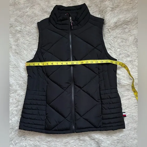 Tommy Hilfiger Black Quilted Vest Jacket Size M - Image 13