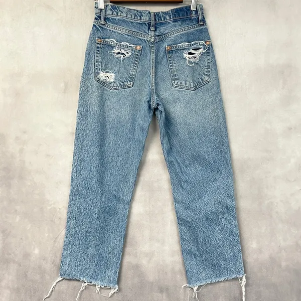 We The Free Womens Jeans Size 25 Tapered Baggy Boyfriend Distressed Grunge Indie - Image 2