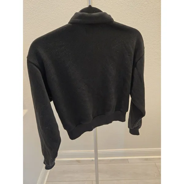 ​Victoria's Secret Bling Rhinestone Size M Crop Quarter Zip Sweatshirt Womens - Image 6