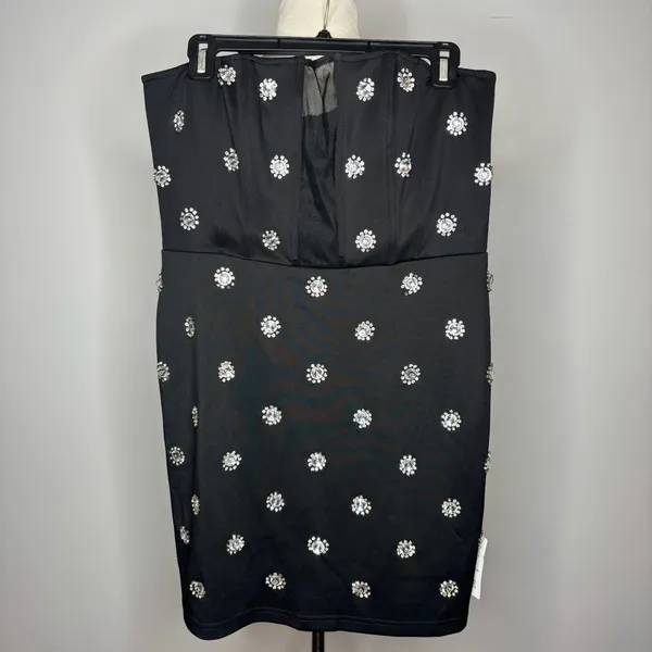 Asos - Bandeau Embellished Mini Dress in Black - Image 2