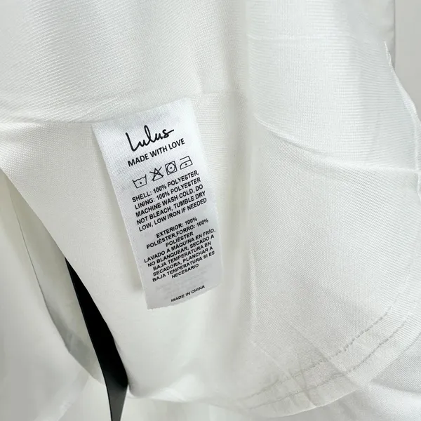 Lulus Luxurious Vision White Satin Off-the-Shoulder Mini Dress Party Medium NWT - Image 10