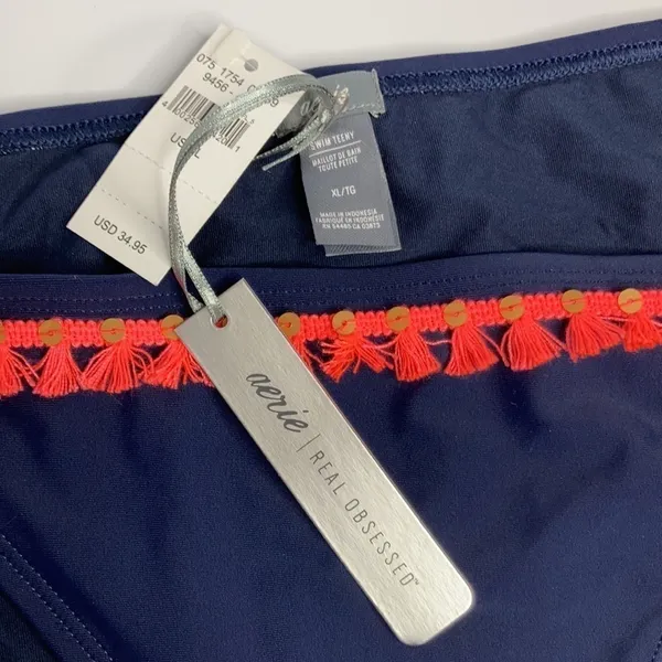 NWT Aerie‎ swim teeny fringe tassel bikini bottoms size XL - Image 3
