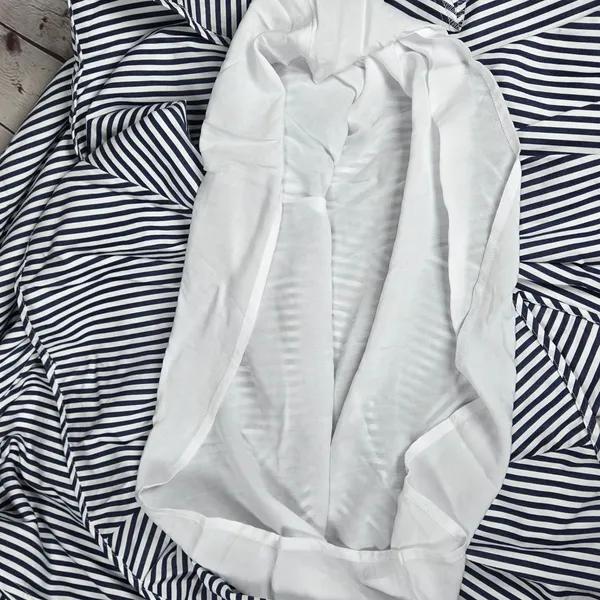 J. Crew Delilah dress striped cotton poplin‎ CJ495 S NWT Short Sleeve Blue White - Image 5