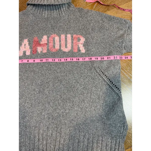 Zadig & Voltaire Alma Amour Grey Merino Wool Sequin Turtleneck Sweater Small - Image 8