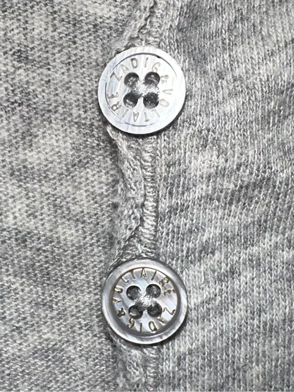 Zadig & Voltaire Gray Woman’s T-Shirt with Metallic Camo Skull Size Lg - Image 6