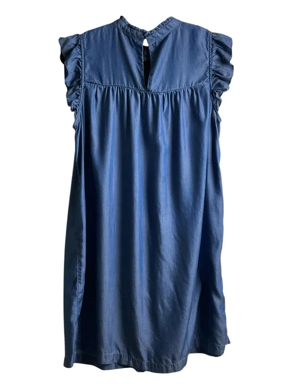 Crown & Ivy Smocked Yoke Flutter Sleeve Dress - Blue - Image 2