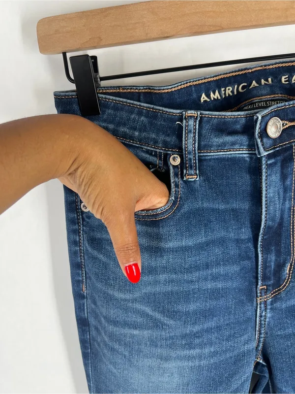 American Eagle Outfitters High-Rise‎ Flare Jeans - Medium Blue - Image 3