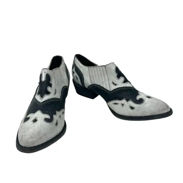 Matisse Steely Leather Ankle Boot White & Black‎ Size 8.5 - Image 4