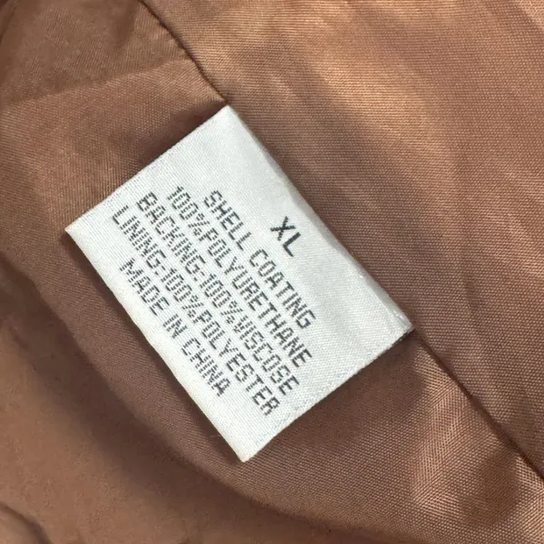 Bagatelle Womens Faux Leather Moto Biker Jacket Brown XL Banded Collar Full Zip - Image 10