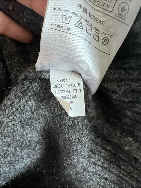 GAP Women's Circular Fair Isle Sweater Heather‎ Charcoal Fisherman Nordic Winter - Image 5