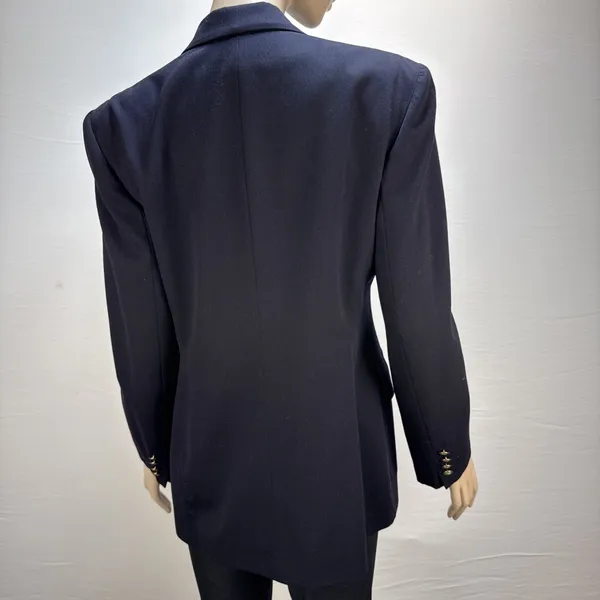 Ralph Lauren Vtg Navy Blazer Royal Crest Gold Button‎ Double Breast Wool Size 6 - Image 7
