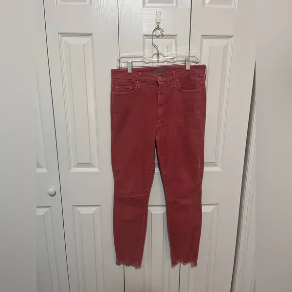 Mother High Waisted Looker Ankle Chew Hopscotch Pink Size 30 - Image 2