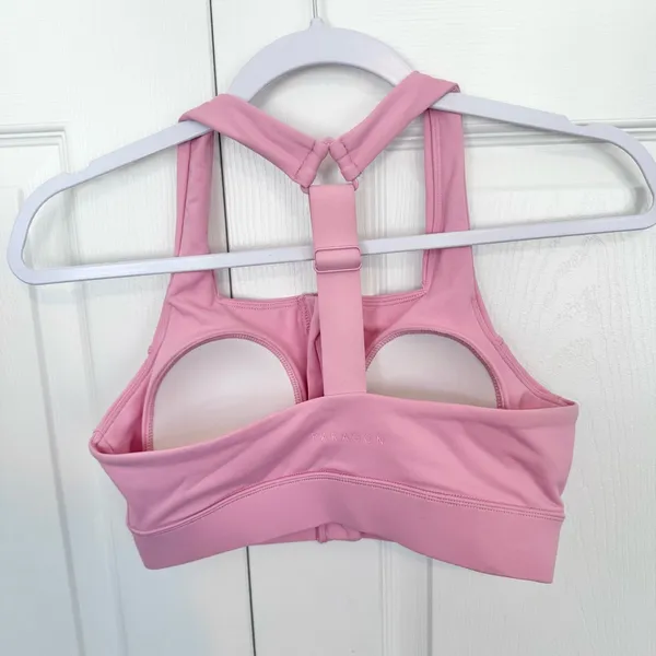 PARAGON FORMLUX Pink Zip-Up Sports Bra SMALL - Image 2