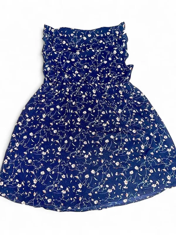 SheIn Navy with Daisy Print Maternity Sun Dress - Image 2