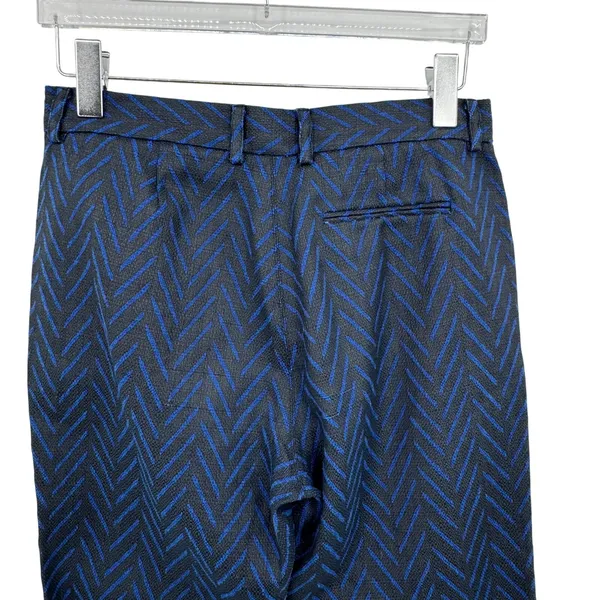 Madewell Et Sezane pants women's 4 crop chevron career dress trouser blue black - Image 5