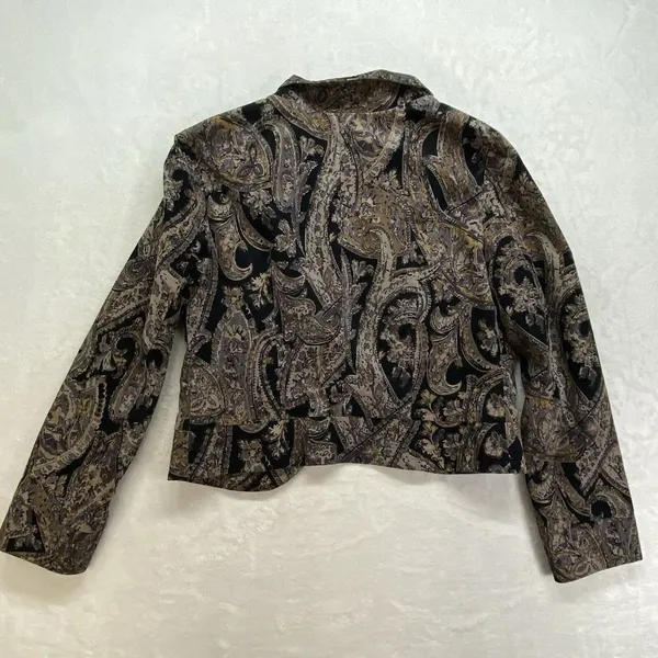 Joanne Scott blazer Womens 4 corduroy paisley made in usa 100% cotton‎ - Image 5