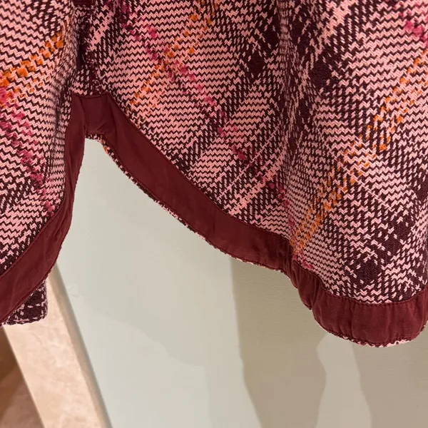 Anthropologie Pink Plaid Button-Up Jacket - Image 6