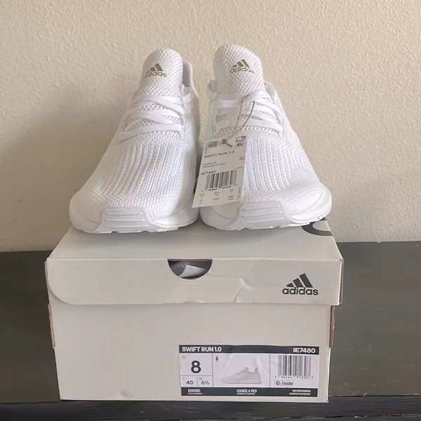 adidas White Athletic Running Shoes - Image 2