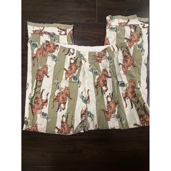 Vintage Horse Racing Jockey Print High-Waisted Pants Women's XL Equestrian - Image 2