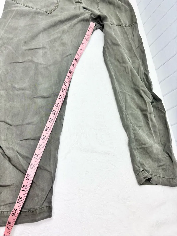 Abercrombie & Fitch Olive Green Button-Front Utility Jumpsuit Size M - Image 11