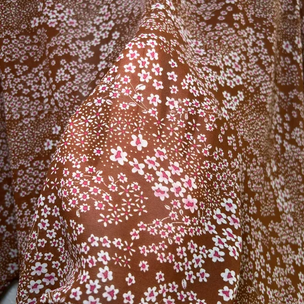 Lulus Promises Kept Brown Floral Print Sheer Smocked Top women's large cottage - Image 9
