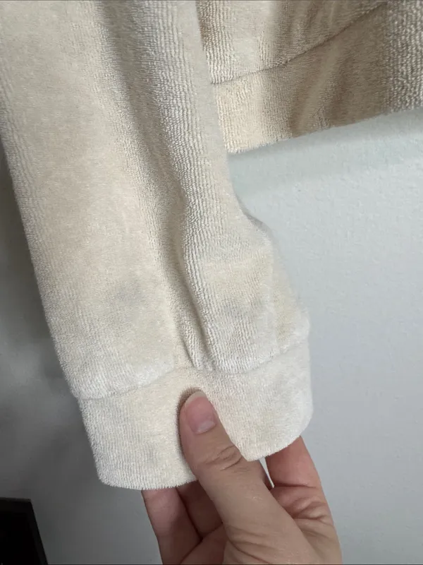 Asos Design 1/2 Zip Crop French Terry Towel Fabric Lounge Sweatshirt size 10 - Image 9