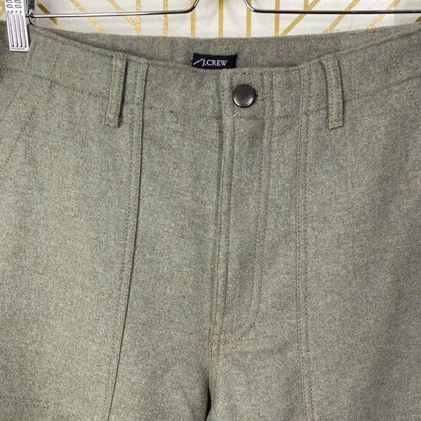 J.‎ Crew Olive Green Gray High Waist Trouser Work Fall Pants Size US 10 - Image 5