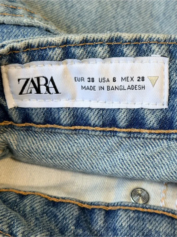 Zara High-Rise Distressed Denim Cutoff Shorts - Light Wash - Image 8