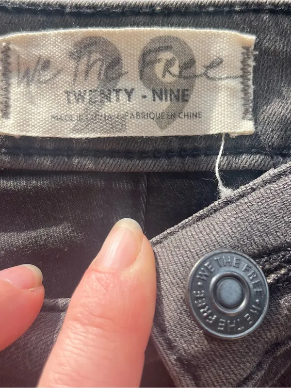 We The Free Just Float On Flare Jeans Washed Black Size 29 Whimsigoth Boho - Image 4