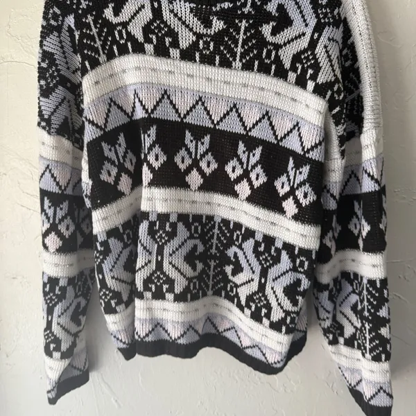 Vintage 80s Point South Fair Isle Acrylic Sweater Pullover Small Snow Ski‎ - Image 5