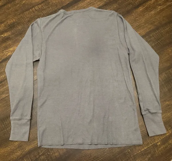Vintage Miami Ink L/S Thermal Shirt Mens Med Gray Skull Graphic Print Y2K - Image 7