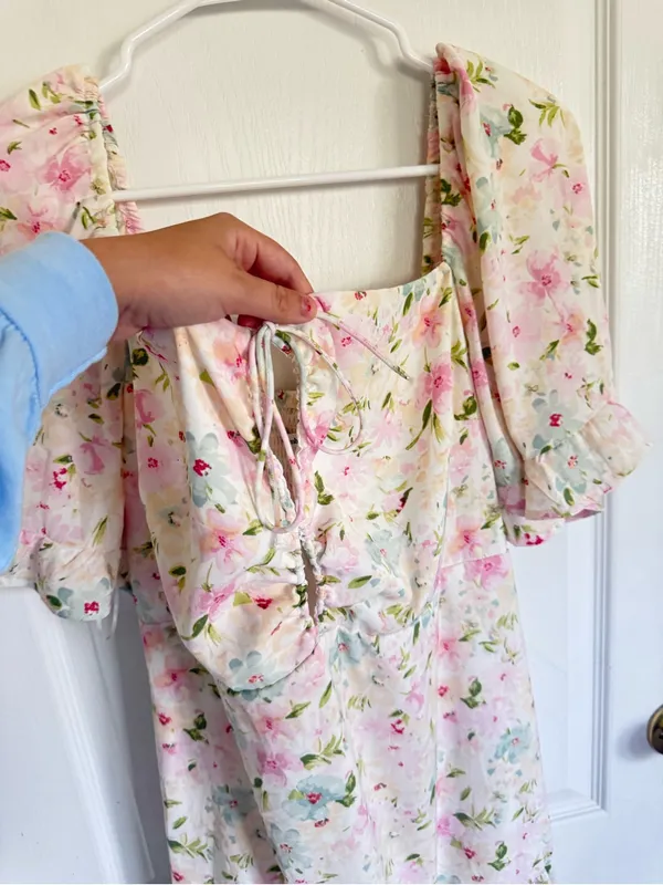 Abercrombie & Fitch NEW Flirty Pink Floral Day Dress - Image 7