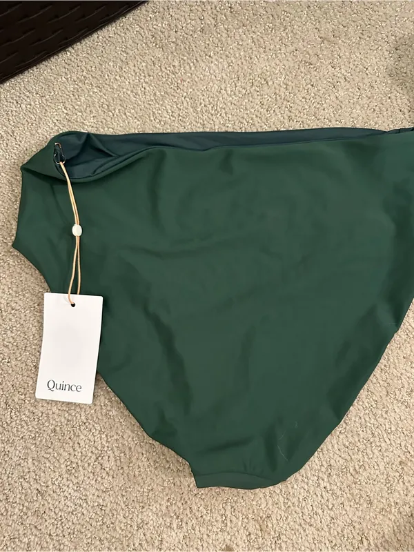 NWT Quince Italian high waist bikini bottoms palm large - Image 4