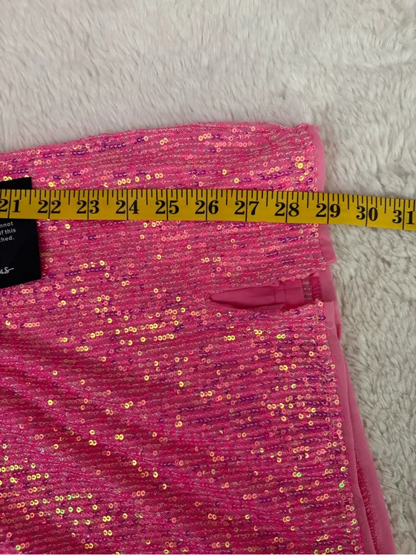 Lulus Bold Aesthetic Hot Pink Sequin Lace-Up Bodycon Mini Dress Size XS Mobwife - Image 8