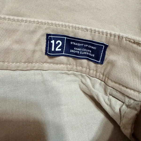 Gap Everyday Straight Khaki Pants Tan Beige Mid Rise Stretch Size 12 815869-05 - Image 5