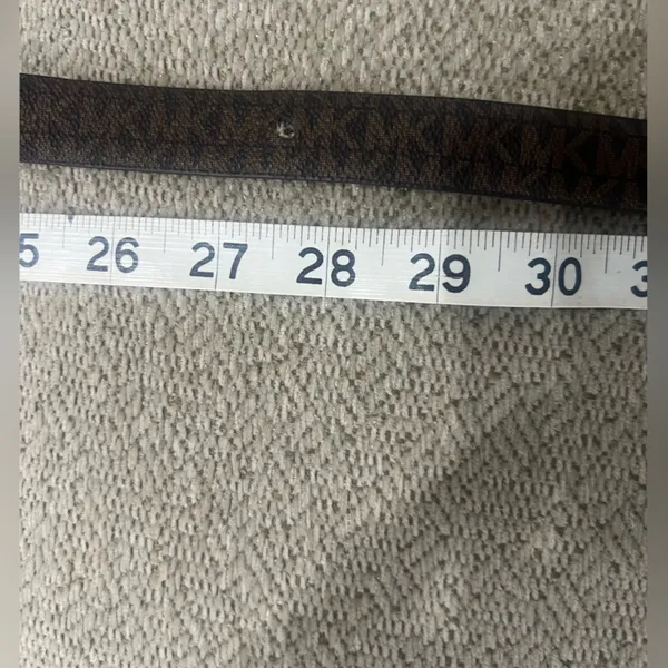 Michael Kors Dark Brown Belt with Gold Logo Buckle - Image 6