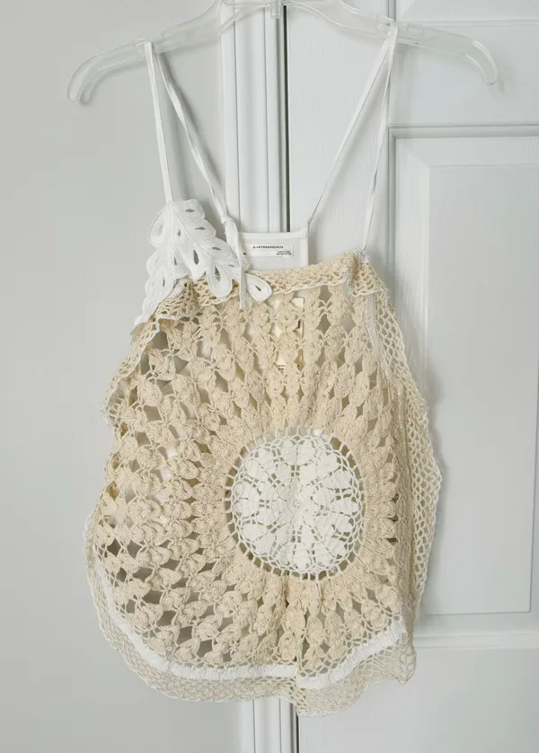 Anthropologie Crochet Embroidered Sweater Tank Top, Size XS - Image 5