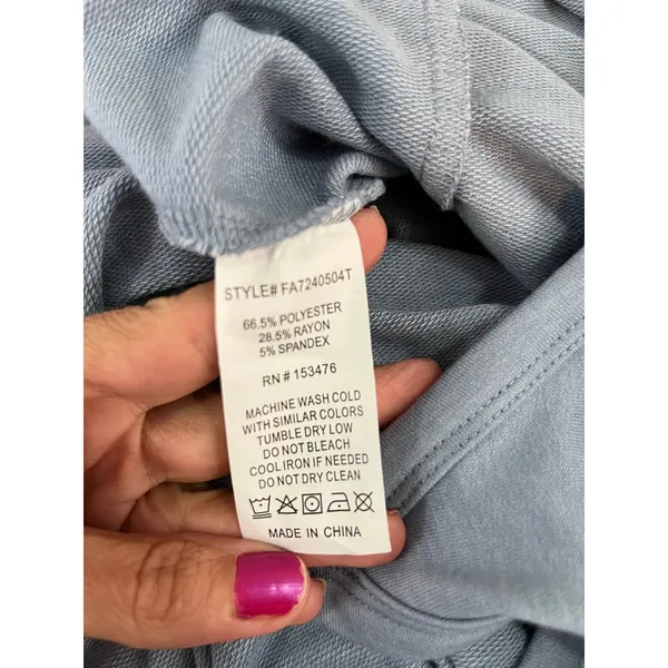 Thrive Societe Jumpsuit Blue Gray Pockets Soft Stretch Medium Minimalist New - Image 8
