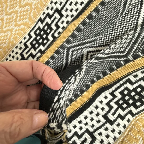 Lava Accessories Poncho Drape Women's One Size Saddle Blanket Design Black Beige - Image 9
