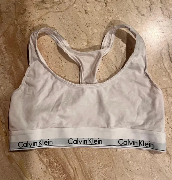 White Cotton Racerback Bralette - Image 3