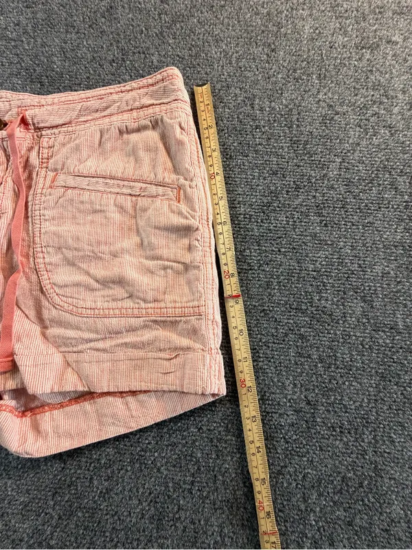 The North Face Orange White Striped Linen Blend shorts Size 6 Coastal Summer - Image 7