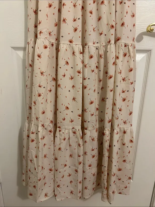 Jessakae Daydreamer Smocked Midi Dress In Cream Floral NWT Size Large - Image 8