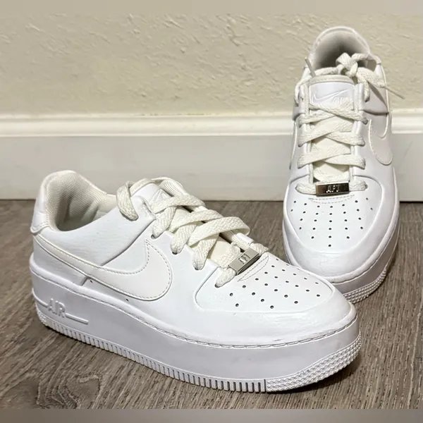 Nike Air Force 1 Sage Low White Platform Sneakers | Women’s Size 6 Street Style - Image 2
