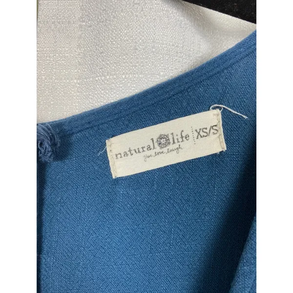 Natural Life Blue Avery Wide Leg Linen Blend Jumpsuit Sz.XS/S - Image 9