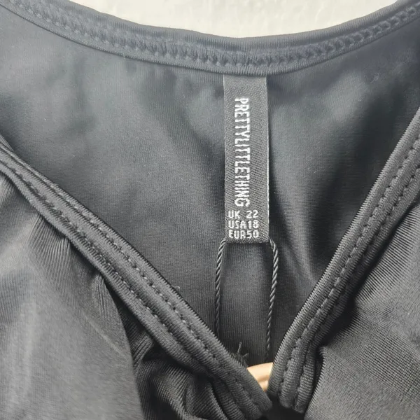 PrettyLittleThing NWT 33B Plus Black Frill Edge Ring One piece Swimsuit Size 18 - Image 5